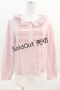 PINK HOUSE / フリル襟刺繍&レースブラウス  ピンク I-25-02-11-025-LO-BL-HD-ZT040