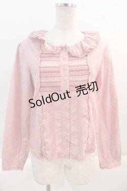 画像1: PINK HOUSE / フリル襟刺繍&レースブラウス  ピンク I-25-02-11-025-LO-BL-HD-ZT040