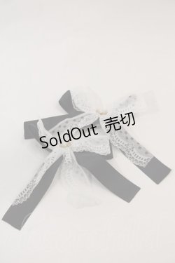 画像1: LOLITAその他(お買取対象外) / ハートパールリボンレースクリップセット  黒Ｘ白 I-25-03-02-049-LO-AC-HD-ZI