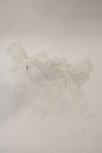 LOLITAその他(お買取対象外) / チュールレースリボン2WAYクリップセット  白 I-25-03-02-050-LO-AC-HD-ZT437-F006