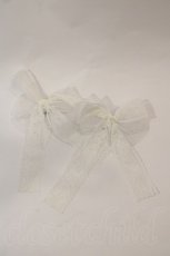 画像1: 【SALE】LOLITAその他(お買取対象外) / チュールレースリボン2WAYクリップセット  白 I-25-03-02-050-LO-AC-HD-ZT437-F006 (1)