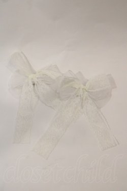 画像1: LOLITAその他(お買取対象外) / チュールレースリボン2WAYクリップセット  白 I-25-03-02-050-LO-AC-HD-ZT437