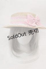 Angelic Pretty / HAT LovelyマルグリットストローHAT  ピンク I-25-03-02-057-AP-AC-HD-ZI