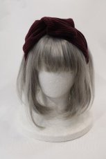 画像1: MARBLE / コーデュロイ風リボンヘアバンド  ボルドー I-25-03-02-062-GO-AC-HD-ZI (1)