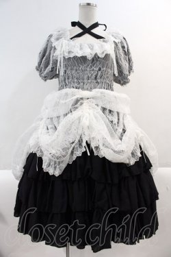画像1: Vallee lys / Mellow Melody Dress  黒Ｘ白 I-25-03-02-023-EL-OP-HD-ZI