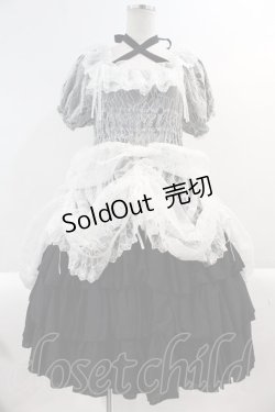 画像1: Vallee lys / Mellow Melody Dress  黒Ｘ白 I-25-03-02-023-EL-OP-HD-ZI