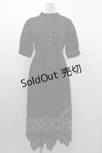 Jane Marple / Monogram-lace Clara dress  ブラック I-25-03-05-057-JM-OP-HD-ZI