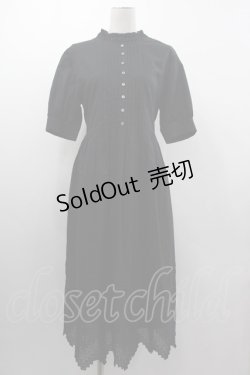 画像1: Jane Marple / Monogram-lace Clara dress  ブラック I-25-03-05-057-JM-OP-HD-ZI
