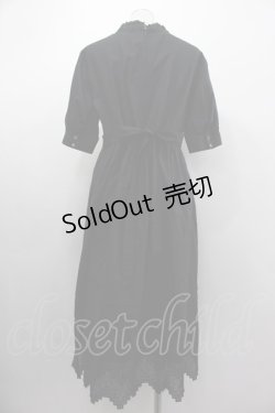 画像2: Jane Marple / Monogram-lace Clara dress  ブラック I-25-03-05-057-JM-OP-HD-ZI