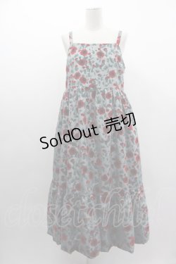 画像1: Jane Marple Dans Le Salon / Winter daisy strap dress  グレー I-25-03-05-062-JM-OP-HD-ZI