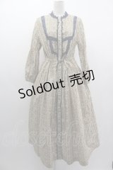 Jane Marple Dans Le Salon / プリントレース襟ワンピース M ベージュ I-25-03-05-063-JM-OP-HD-ZI
