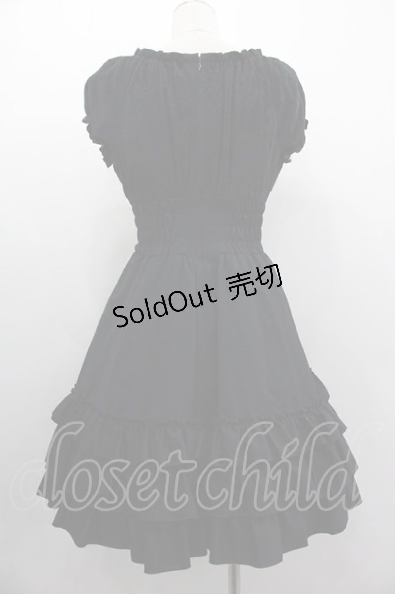 画像2: BPN / フロッキー切り替えコルセットデザインワンピース  黒 I-25-03-05-079-GO-OP-HD-ZI (2)