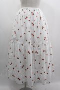 Jane Marple / Very berries embroidery skirt  ホワイト I-25-03-05-089-JM-SK-HD-ZI