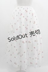 Jane Marple / Very berries embroidery skirt  ホワイト I-25-03-05-089-JM-SK-HD-ZI