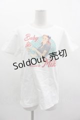 MILK / DINER GIRL Tee  白 I-25-03-05-010-ML-TO-HD-ZI