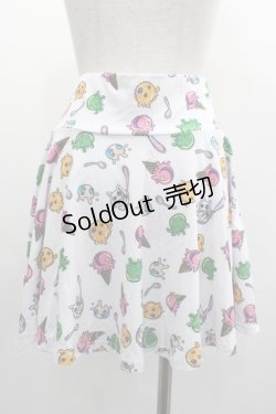 画像2: NieR Clothing / アイス総柄スカート  白 I-25-03-05-096-PU-SK-HD-ZI