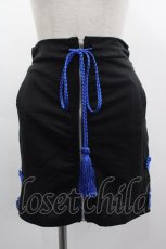 画像1: ACDC RAG / タッセルチャイナタイトスカート  黒Ｘ青 I-25-03-05-098-PU-SK-HD-ZI (1)