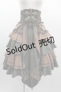 Ozz oneste / 薔薇刺繍ハイウエストスカート  ブラウンＸグレー I-25-03-05-100-OO-SK-HD-ZI