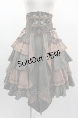 画像1: Ozz oneste / 薔薇刺繍ハイウエストスカート  ブラウンＸグレー I-25-03-05-100-OO-SK-HD-ZI