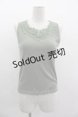 axes femme / 吸水速乾フラワーレースタンク  グリーン I-25-03-05-013-AX-TO-HD-ZI