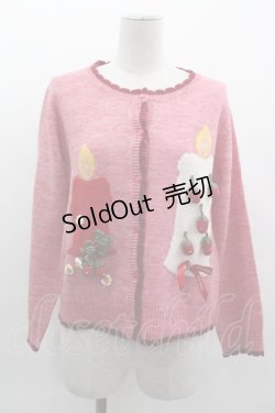 画像1: PINK HOUSE / スカーレットキャンドルモチーフカーディガン  ピンク I-25-03-05-028-LO-TO-HD-ZI