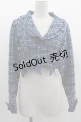 axes femme kawaii / タータンチェックジャケット M 青チェック I-25-03-05-034-AX-JA-HD-ZI