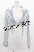 OZZ ANGELO / 薔薇刺繍チェックショートジャケット  青チェック I-25-03-05-039-OO-JA-HD-ZI