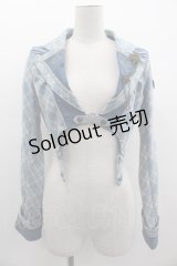 OZZ ANGELO / 薔薇刺繍チェックショートジャケット  青チェック I-25-03-05-039-OO-JA-HD-ZI