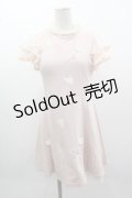LIZ LISA / ハート&ローズ刺繍ワンピース  ピンクＸ白 I-25-03-08-103-LO-OP-HD-ZI