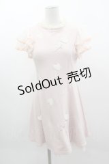 LIZ LISA / ハート&ローズ刺繍ワンピース  ピンクＸ白 I-25-03-08-103-LO-OP-HD-ZI
