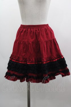 画像1: PUTUMAYO / 4段レーススカート  赤Ｘ黒 I-25-03-08-109-PT-SK-HD-ZI