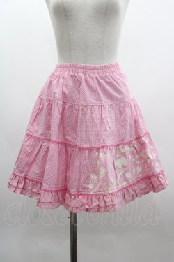 画像1: PUTUMAYO / ギンガムチェックいちごスカート  ピンクＸ白 I-25-03-08-110-PT-SK-HD-ZI