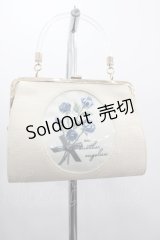 an another angelus / ローズ刺繍クリアハンドルバッグ  ブルー I-25-03-08-008-CA-BL-HD-ZI