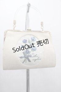 an another angelus / ローズ刺繍クリアハンドルバッグ  ブルー I-25-03-08-008-CA-BL-HD-ZI