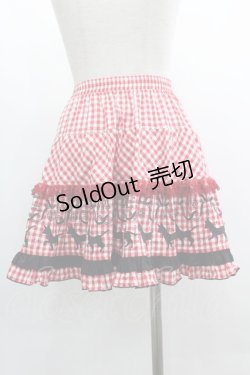 画像2: PUTUMAYO / ぐるり猫フリルスカート  赤Ｘ白チェック I-25-03-08-112-PT-SK-HD-ZI