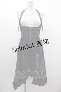 Ozz oneste / 額縁プリントロングビスチェ  ネイビーＸ赤 I-25-03-12-061-OO-ZA-HD-ZI