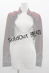 Ozz oneste / 後ろローズ刺繍ショートジャケット  ボルドーＸ黒 I-25-03-12-074-OO-JA-HD-ZI