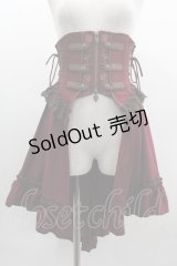 Ozz oneste / 薔薇刺繍ロングコルセット  赤 I-25-03-12-082-OO-ZA-HD-ZI