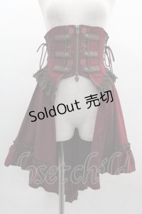 Ozz oneste / 薔薇刺繍ロングコルセット  赤 I-25-03-12-082-OO-ZA-HD-ZI