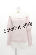 axes femme NOSTALGIE / レース襟付シフォンブラウス  ピンク I-25-03-12-010-AX-BL-HD-ZI