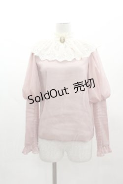 画像1: axes femme NOSTALGIE / レース襟付シフォンブラウス  ピンク I-25-03-12-010-AX-BL-HD-ZI