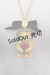 Q-pot. / テディベアメイプルクッキーネックレス  レッドハート I-25-03-12-097-QP-AC-HD-ZI