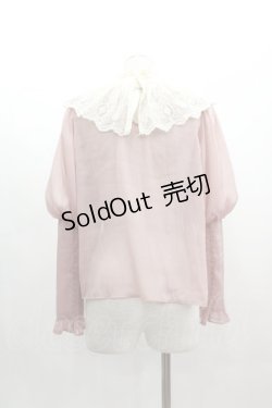 画像2: axes femme NOSTALGIE / レース襟付シフォンブラウス  ピンク I-25-03-12-010-AX-BL-HD-ZI