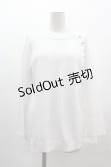 axes femme / アソート釦付スリット袖ニット  白 I-25-03-12-011-AX-TO-HD-ZI