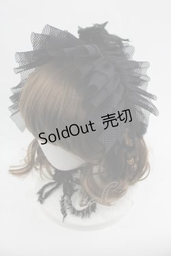 画像1: MARBLE / メッシュフリルヘッドドレス  黒 I-25-03-12-109-GO-AC-HD-ZI
