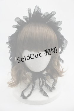 画像2: MARBLE / メッシュフリルヘッドドレス  黒 I-25-03-12-109-GO-AC-HD-ZI