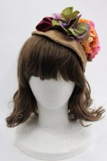画像2: 【SALE】Jane Marple Dans Le Salon / HAT フラワーリボン麦わらハット  ピンクXボルドー I-25-03-12-112-JM-AC-HD-ZTK007 (2)