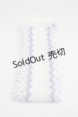 BABY,THE STARS SHINE BRIGHT / スウィートDotオーバーニーソックス  白Ｘラベンダー I-25-03-12-122-BA-ZA-HD-ZI