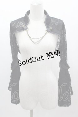 画像1: OZZ ANGELO / チェーンレースボレロ  黒Xゴールド I-25-03-12-021-OO-TO-HD-ZI