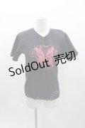 PUTUMAYO / 蝶プリントTシャツ  黒Ｘ赤 I-25-03-12-022-PT-TO-HD-ZI